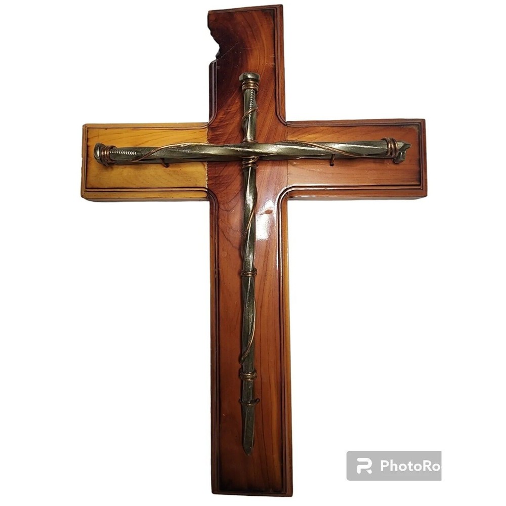 Cross Christmas Easter Crucifix Jesus Wood Copper Steel Nails Religious …